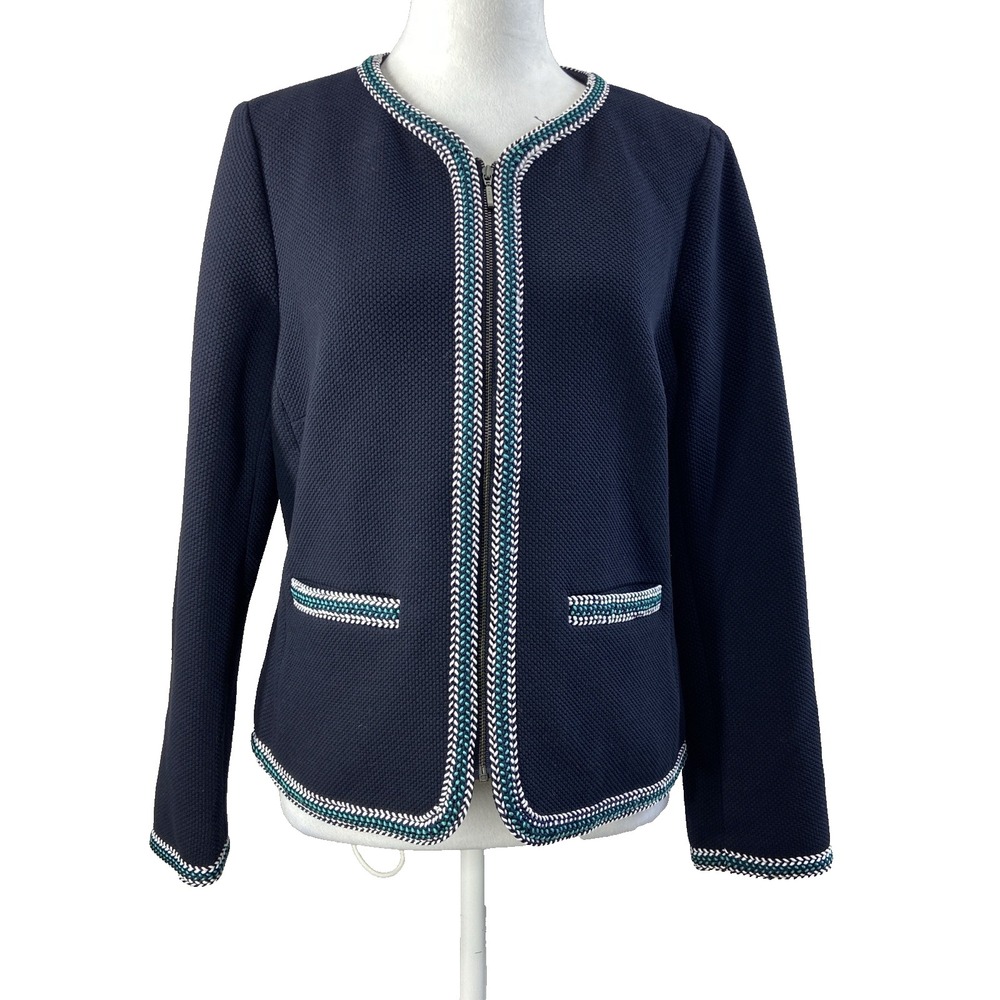 Talbots Blazer Jacket‎ Womens Medium 8 Navy Full Zip Formal Business Career